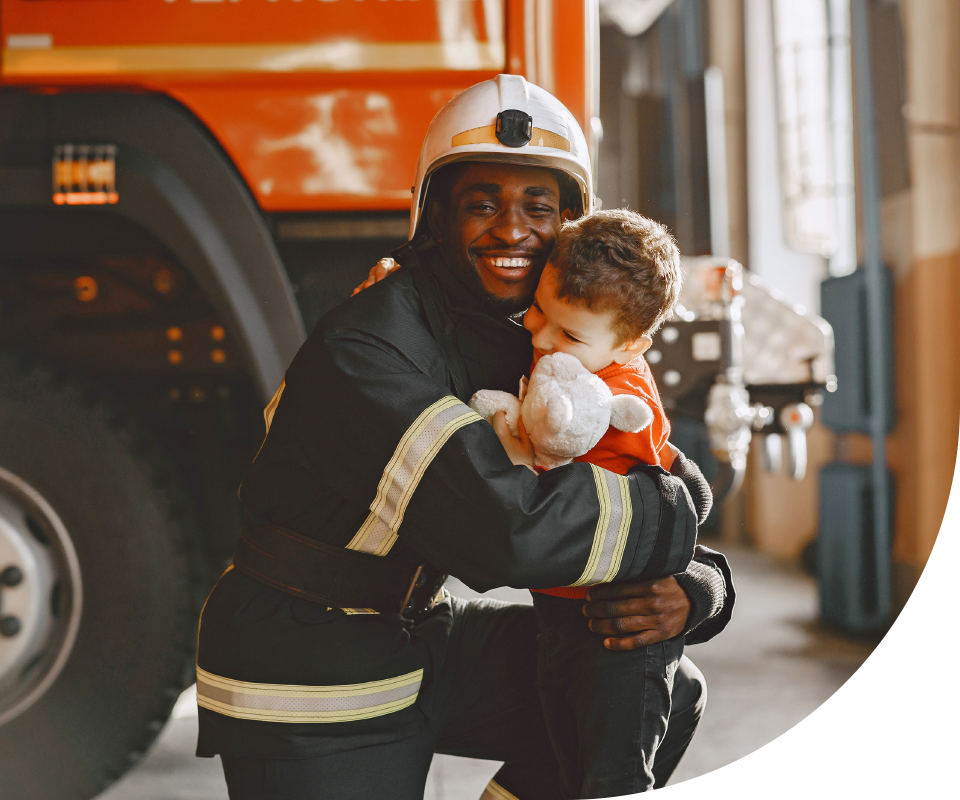 8 pic firefighter with kid